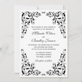 Elegante invitación a la boda de nalgas blancas y