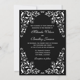 Elegante invitación a la boda de nalgas blancas y