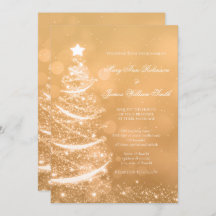 Elegante Invitación a la boda de Navidades de Glam