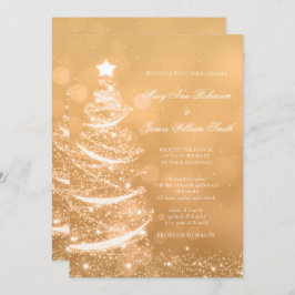 Elegante Invitación a la boda de Navidades de Glam