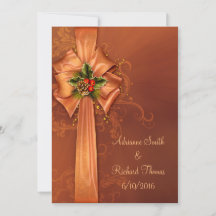Elegante Invitación a la boda de Navidades de oro