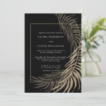 Elegante invitación a la boda de negro y taupe