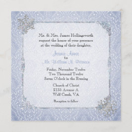 Elegante Invitación a la Boda de Nieve en Invierno