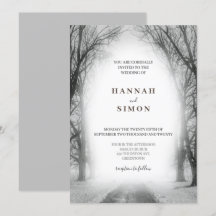 Elegante Invitación a la Boda de Nieve Plateada de