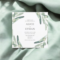 Elegante Invitación a la Boda de Oliva de Verdor