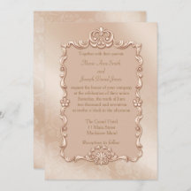 Elegante Invitación a la Boda de Oro