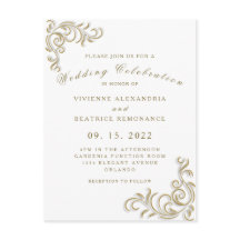 Elegante invitación a la boda de oro