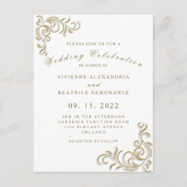 Elegante invitación a la boda de oro