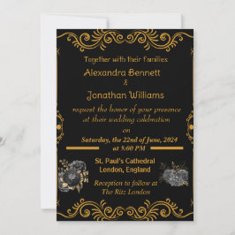 Elegante Invitación a la Boda de Oro