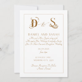 Elegante Invitación a la Boda de Oro