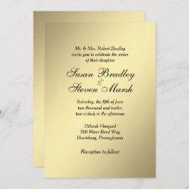 Elegante Invitación a la Boda de Oro