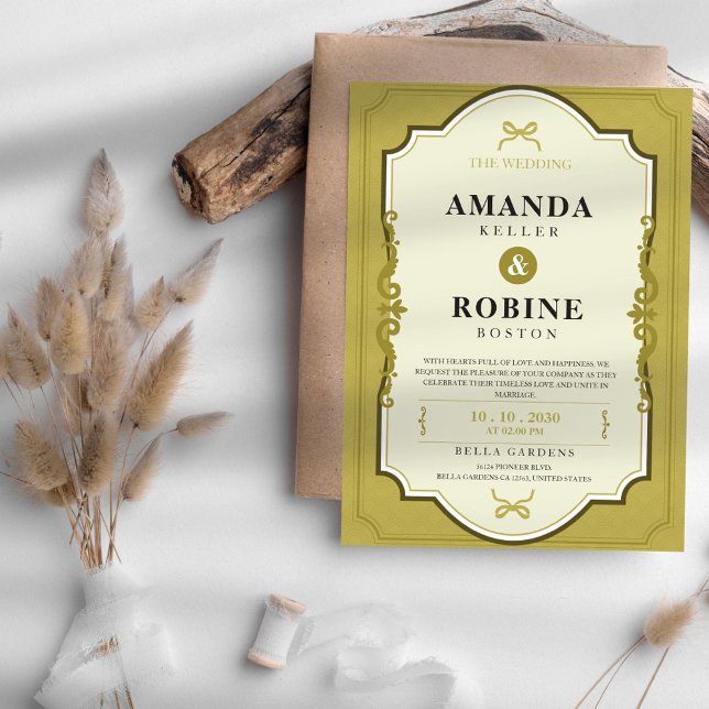 Elegante Invitación a la Boda de Oro (Subido por el creador)