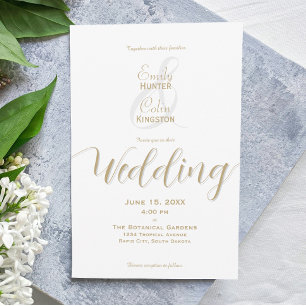 Elegante Invitación a la Boda de Oro