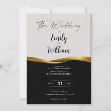 Elegante invitación a la boda de oro