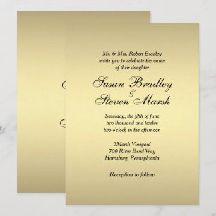 Elegante Invitación a la Boda de Oro