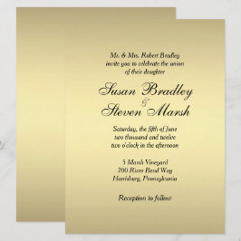 Elegante Invitación a la Boda de Oro