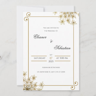 Elegante invitación a la Boda de Oro con acento fl