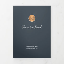 Elegante invitación a la boda de oro de cobre de l