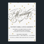 Elegante Invitación a la Boda de Oro de Punto<br><div class="desc">Festiva y elegante; esta moderna invitación a la moda brilla con puntos dorados y un amplio tipo de letra en negro y oro que evoca puro romance. También está disponible la tarjeta de coincidencia Save-the-Date y Response. Añade un sello de boda de Envelopments de nuestra extensa colección de correos para...</div>