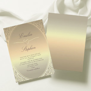 Elegante invitación a la Boda de Oro Faux
