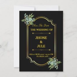 Elegante invitación a la Boda de Oro Negra