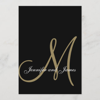 Elegante invitación a la Boda de Oro Negra Inicial