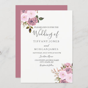 Elegante invitación a la Boda de Oro Rosa y Rosa