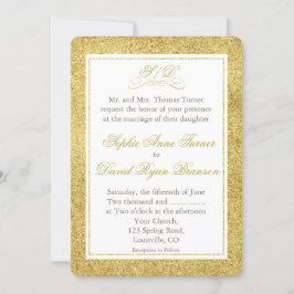 Elegante Invitación a la Boda de Oro y Frontera Bl