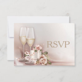 Elegante invitación a la boda de oro y marfil RSVP
