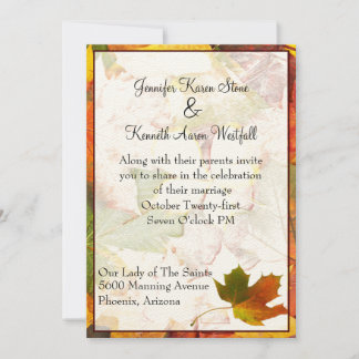 Elegante invitación a la boda de otoño
