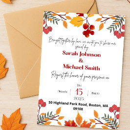Elegante invitación a la boda de otoño