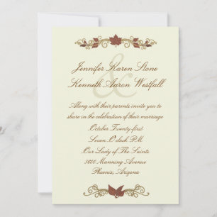 Elegante invitación a la boda de otoño