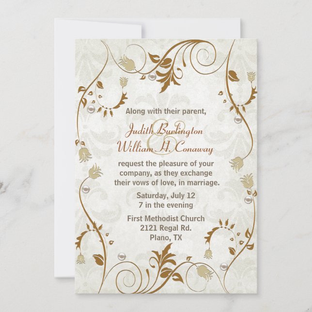 Elegante invitación a la boda de otoño (Anverso)