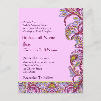 Elegante invitación a la boda de Paisley Vintage