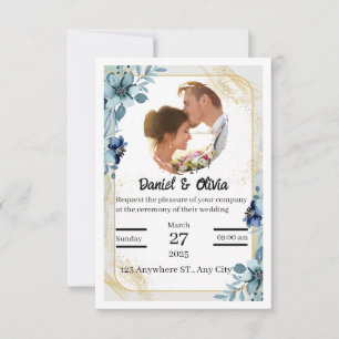 Elegante invitación a la boda de Personalizable   