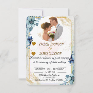 Elegante invitación a la boda de Personalizable,