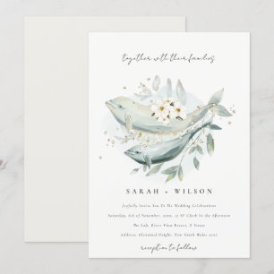 Elegante Invitación a la Boda de Pescado Subacuáti