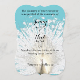 Elegante Invitación a la boda de plumas blancas de