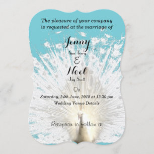 Elegante Invitación a la boda de plumas blancas de