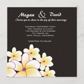 Elegante invitación a la boda de Plumeria Blanca
