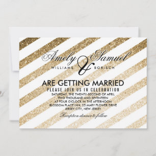 Elegante invitación a la boda de Purpurina de oro