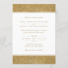 Elegante invitación a la boda de Purpurina de oro 