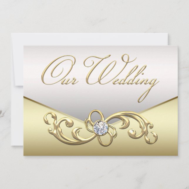Elegante Invitación a la Boda de Rato de Diamante  (Anverso)