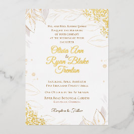 Elegante Invitación a la boda de Relieve metalizad