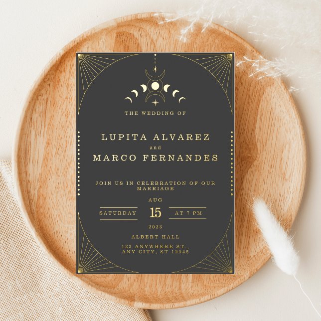 Elegante invitación a la boda de Relieve metalizad (Subido por el creador)