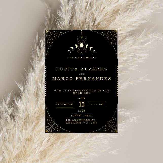 Elegante invitación a la boda de Relieve metalizad (Subido por el creador)