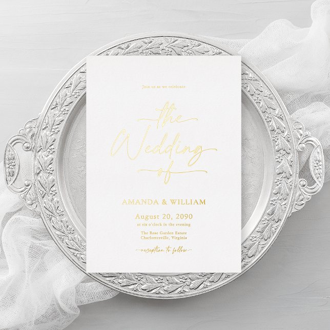 Elegante invitación a la boda de Relieve metalizad (Subido por el creador)