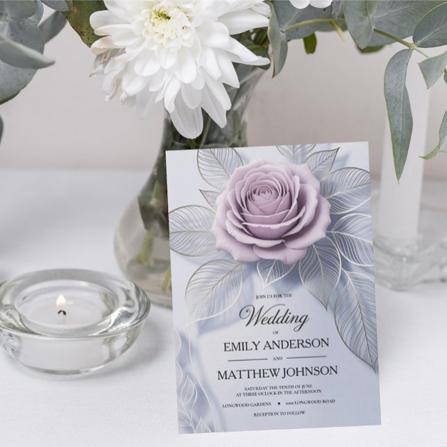 Elegante invitación a la boda de Rosa de Lavanda (Subido por el creador)