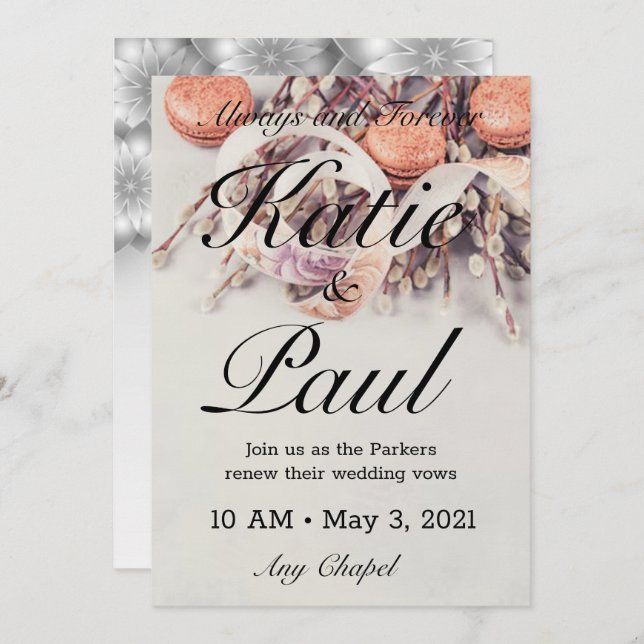 Elegante invitación a la boda de Rosas griegos (Anverso / Reverso)