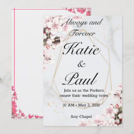 Elegante invitación a la boda de rosas rosadas